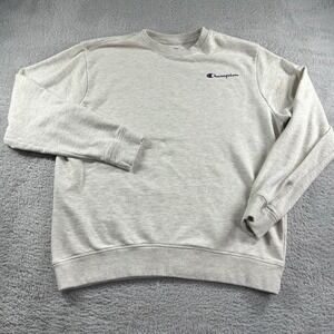 Champion Crewneck Sweater‎ Mens XL Ivory Off White Lightweight Blank Modern